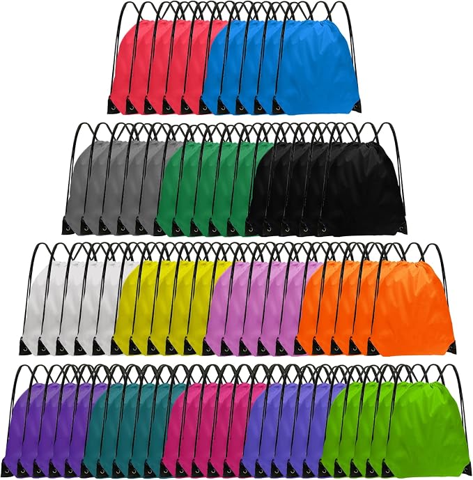 Grneric Drawstring Backpack Bulk 70Pcs String Backpack Drawstring Bags Cinch Bag Sackpack for Men Women Gym(14 Colors) by Grneric