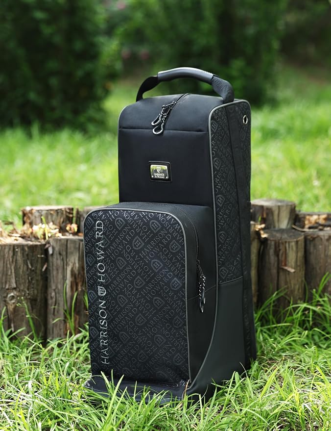 Harrison Howard Tall Boot Bag Equestrian Boot Travel Bag for Storing Helmet, Horse Whip Accessories Boot Storage Bag Black - Image 2