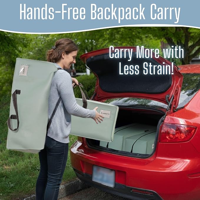 VENO 2 Pack Heavy Duty Moving Bags with Backpack Straps, Zippers & Handles, Extra Large Packing Bags for College Dorm Essentials, Moving Supplies Alternative to Cardboard Moving Boxes - Image 4