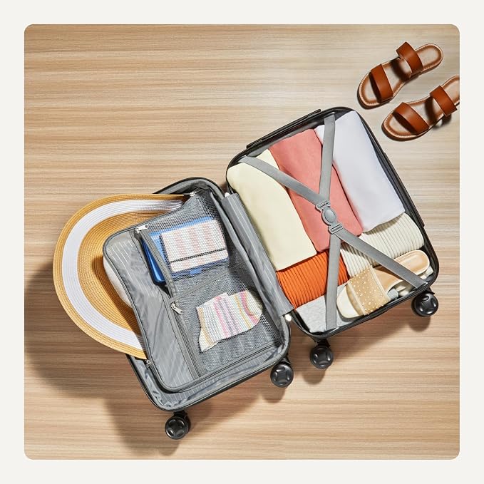 Amazon Basics 21" Hardside Carry-On Luggage with Multi-directional Wheels, Expandable for Up to 25% More Space, Scratch-Resistant Surface, Rose Gold - Image 4