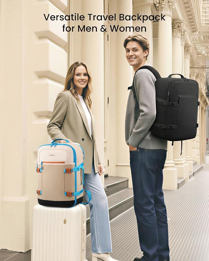 LOVEVOOK 40L Travel Backpack for Women & Men, Airline Approved Carry On Backpack with 3 Packing Cubes, TSA Personal Item Bag, Waterproof Weekender Overnight Backpack Fits 17" Laptop - Image 6
