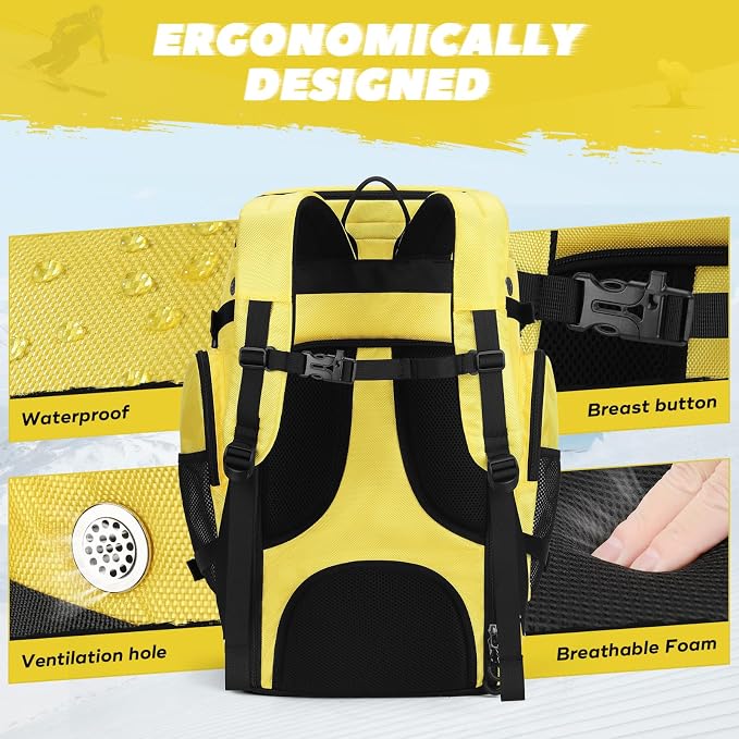 Maelstrom Ski Boot Bag,55L Large Ski Boots Travel Backpack for Men Women,Waterproof Snowboard Boot Bag for Skis Accessories - Image 3