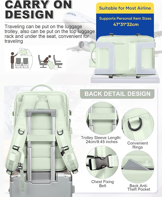 VGCUB Vacuum Backpack Travel with Pump, Vacuum Seal Compression Bags Laptop Backpack Personal Item - Image 5