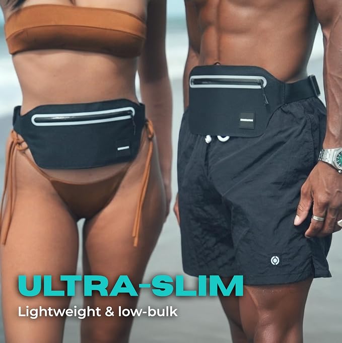 Drench 2-Pack 100% Waterproof Fanny Pack – IPX8 Submersible Dry Bag Waist Pouch & Waterproof Phone Case for Swimming, Boating, Kayaking, SUP & Snorkeling – Underwater Floating Belt Bag Set, Black - Image 2