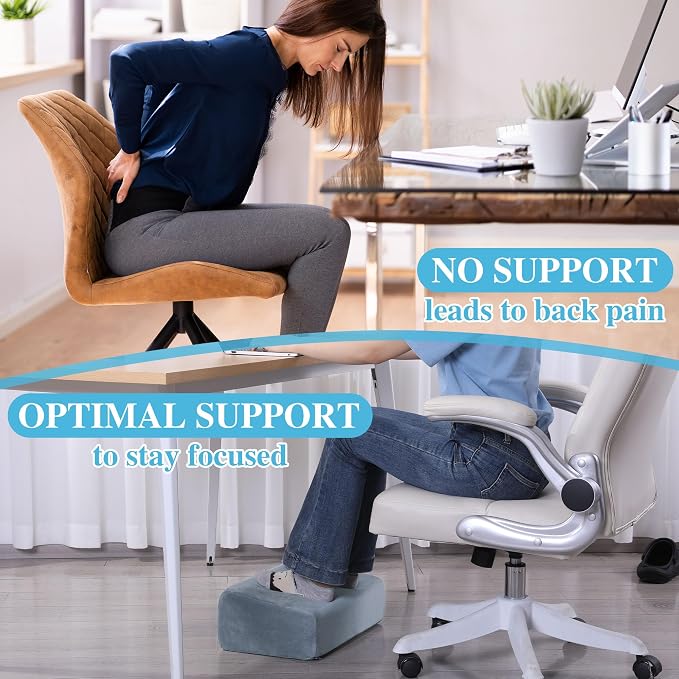 Under Desk Foot Rest, ROYALAY Ergonomic Office Footrest with 3 Adjustable Heights, High-Density Memory Foam Leg Rest for Home, Travel, Airplane with Washable Cover - Image 7