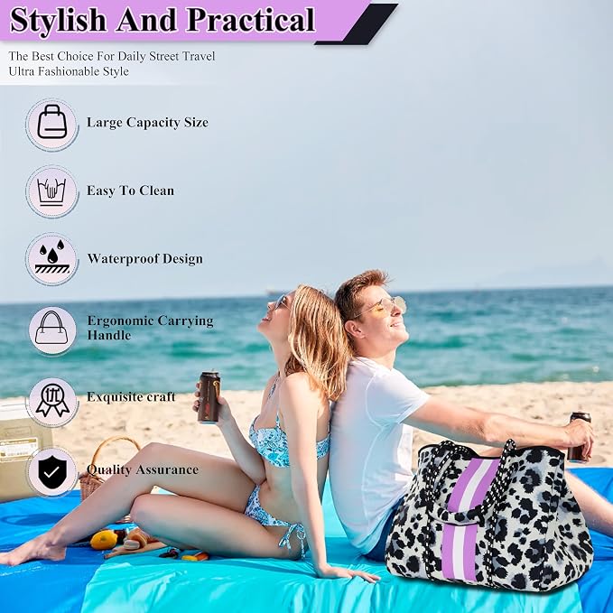 QOGiR Neoprene Multipurpose Beach Bag Tote with Inner Zipper Pocket … … … … - Image 2