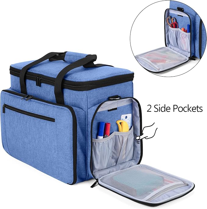 LUXJA Sewing Machine Case with Removable Padding Pad, Blue | Travel Case for Most Standard Sewing Machines & Accessories, Bag Only - Image 3