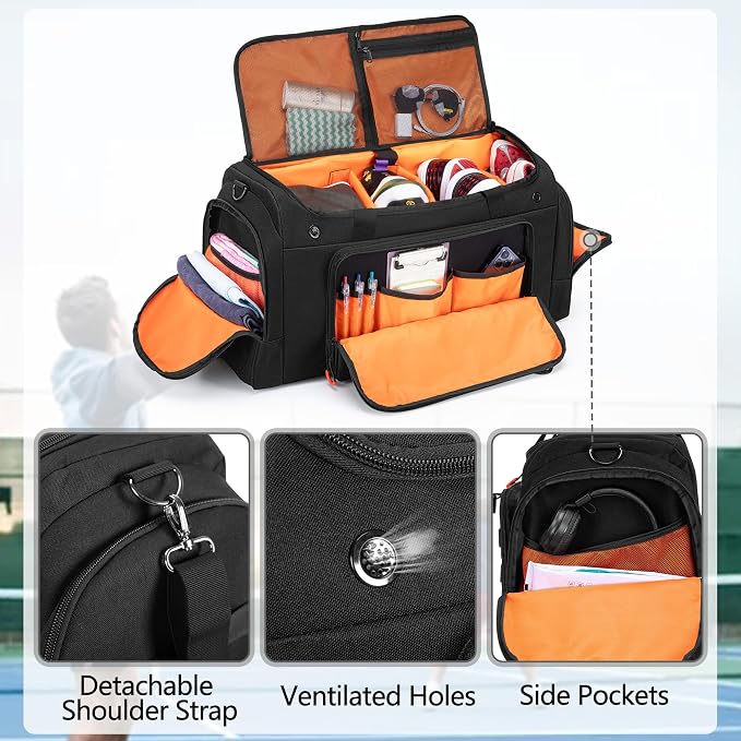 DSLEAF Tactical Sneaker Duffle Bag for 4 Pairs of Shoes, Sneaker Travel Bag with 3 Adjustable Dividers with Multiple Pockets, Detachable Shoulder and TSA Carry-on Approved Size - Image 2
