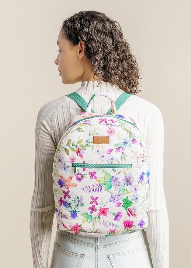 Maison d' Hermine Backpack for Women Men Cotton Shoulder Multipurpose Rucksack with Small Pouch Lightweight Multi Pocket Bag for Travel Work Beach Perfect for Spring Summer (Chardon) - Image 8