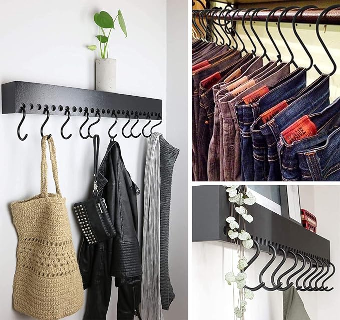 20 Pack Large Heavy Duty S Shaped Hooks 2.36 Inches Large Hanging Hooks for Kitchen, Bathroom, Bedroom and Office (20 Pcs, Small, Silver) - Image 6