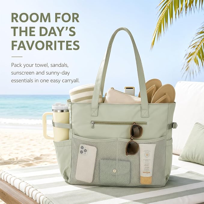 Bluboon Waterproof Beach Tote Pool Bags for Women Ladies Extra Large Carry On Bag With Wet Compartment for Weekender Travel - Image 8