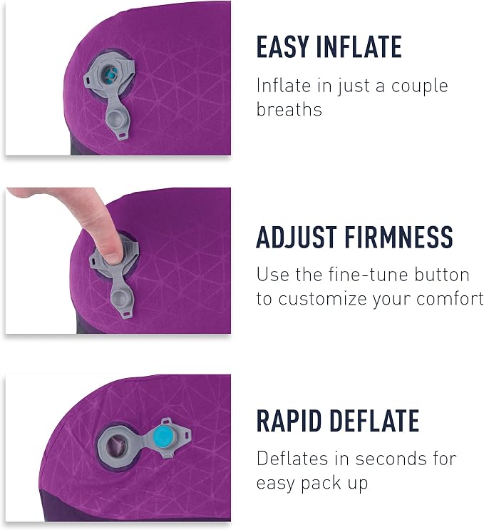Sea to Summit Aeros Premium Traveller Inflatable Neck Pillow, Magenta - Image 3
