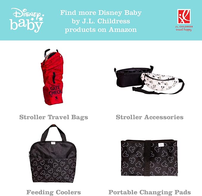 J.L. Childress Disney Baby Padded Backpack Car Seat Bag - Travel Bag for Airplane, Fits Most Baby & Infant Car Seats, Boosters, & Carriers, For Gate or Baggage Check - Ultimate, Mickey Mouse, Black - Image 7