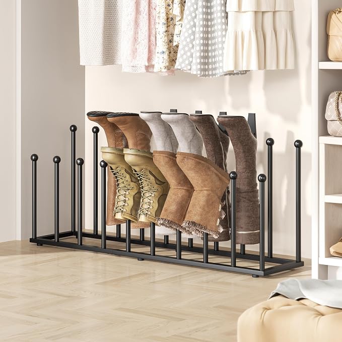 pickpiff Free Standing Shoe Racks - Black Metal Boot Rack Organizer Tall Boots for Dorm Room, Closet, Entryway, Bedroom, Patio Outdoor, Hallway, Black, Shoe Storage Fit for 10 Pairs - Image 6