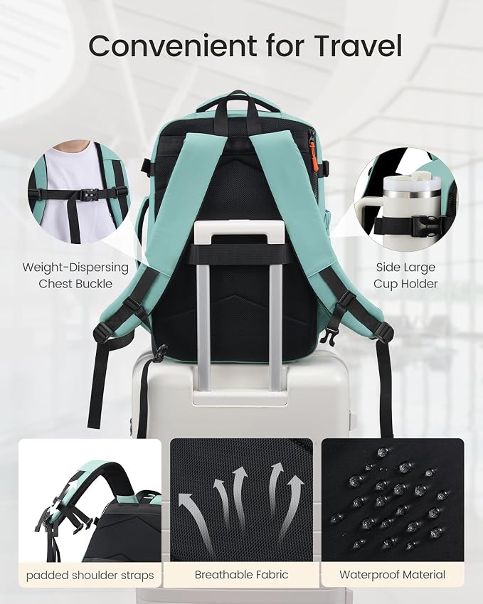 LOVEVOOK 50L Travel Backpack for Women & Men, TSA Approved Carry On Backpack with 3 Packing Cubes, Waterproof Personal Item Bag Fits 17 Inch Laptop, Weekender Essentials Overnight Backpack for Trip - Image 5