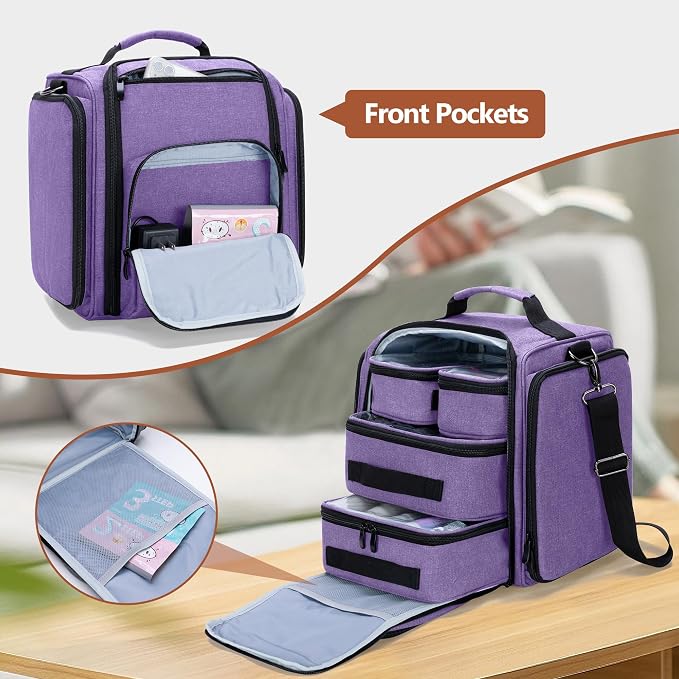 BAFASO Large Travel Toiletry Bag with 4 Removable Pouches, Purple | Multifunctional Makeup Bag for Toiletry Supplies. - Image 2