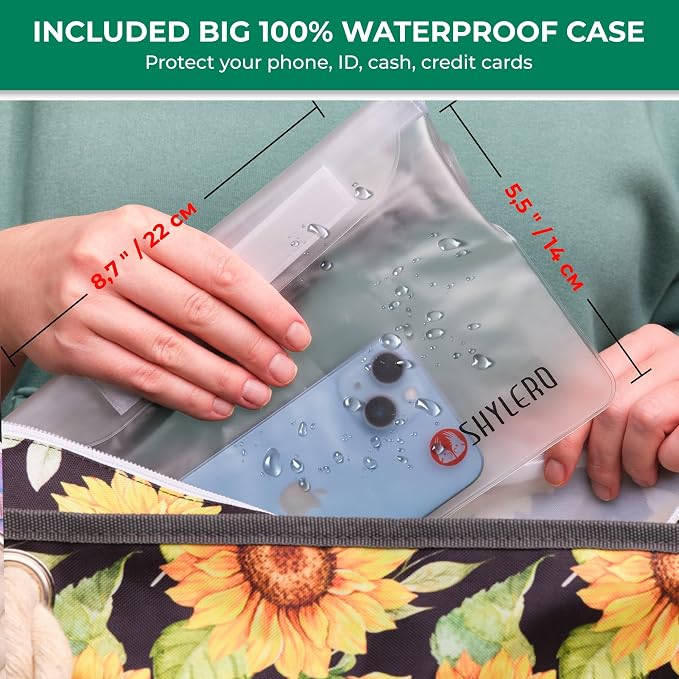 Beach Bag and Pool Bag Has Cooler Pocket, 7 Pockets Total, Zip Top. Family Size Waterproof Beach Tote - Image 4