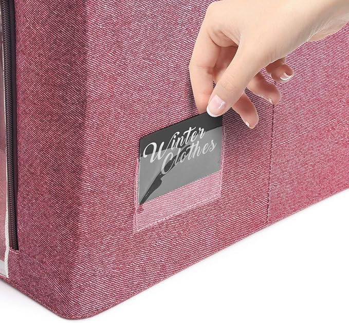 Sorbus Jumbo Storage Bins with Metal Frame - Oxford Fabric Storage Containers with Large Clear Window & Carry Handles - Stackable & Foldable Clothes Organizer Bags for Bedding Linen, Clothing & More - Image 5