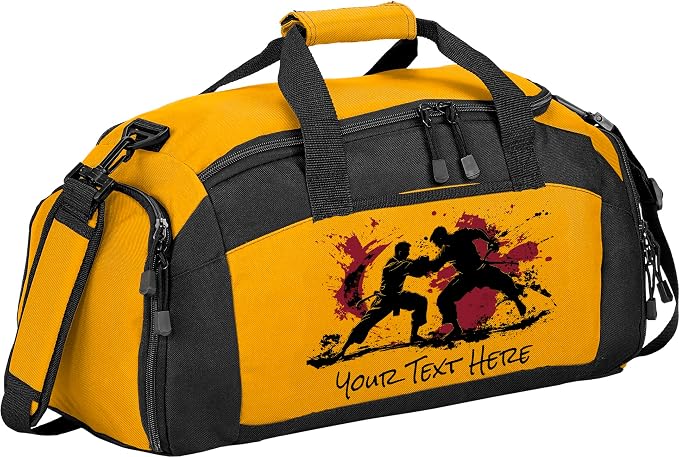 Personalized Martial Arts Duffel Bag – Custom Name Gym Bag for Karate, Taekwondo, Jiu Jitsu & MMA – Youth & Adult Training Gear Bag by all+about+me+company