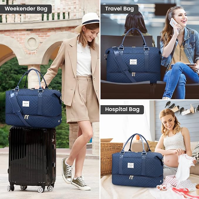 LOVEVOOK Travel Duffle Bag,Weekender Bags for Women with Shoe Compartment，Carry on Overnight Bag with Toiletry Bag,Gym Duffel Bag with Wet Pocket, Hospital Bags for Labor and Delivery - Image 7
