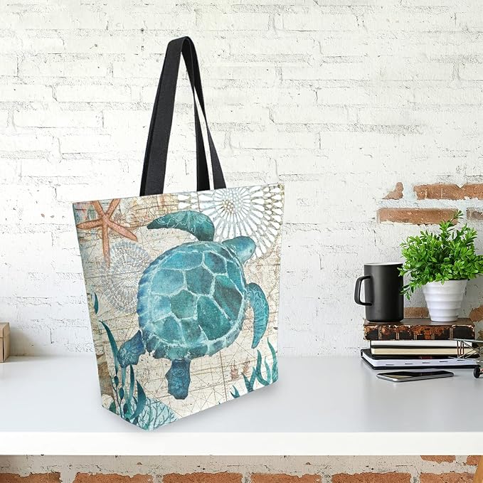 senya Large Beach Shoulder Bags Canvas Tote Water Resistant for Gym Travel Daily - Image 3