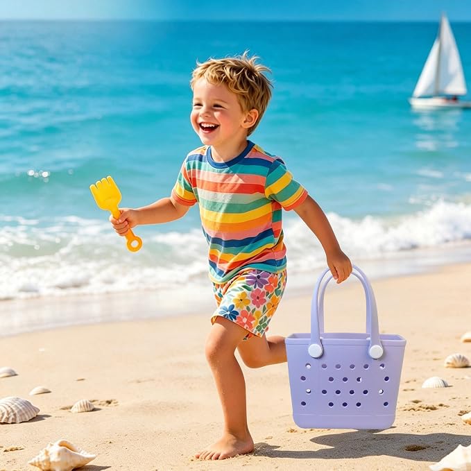 Rubber Beach Bag for Women, Waterproof Travel Tote Bags for Beach | Waterproof Sand-proof Tote Bags with Zipper Pocket, Durable Lightweigh Tote Bag for Outdoor - Image 6