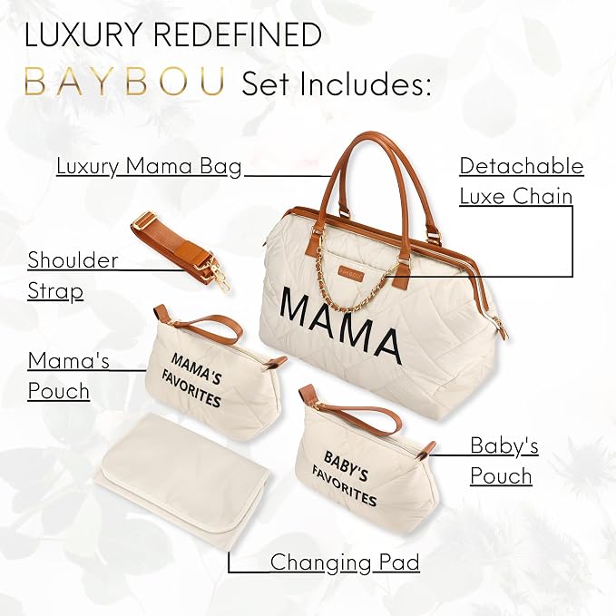 Mama Hospital Diaper Bag Tote for Labor and Delivery Essentials Mommy Bag for Baby and Travel Large - Image 5