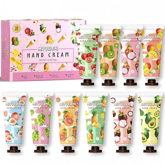 10 Pack Hand Cream Gift Set,Subtle Fragrance Moisturizing Hand Lotion, Womens Gifts for Christmas, Birthday, Thank You Gifts，Stocking Stuffers for Women,Teengirls, Travel Sizei 20ml