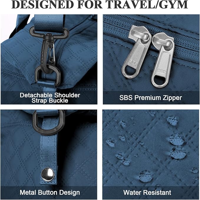 Travel Duffel Bag, Carry On Overnight Weekender Bags for Women | Travel Bag with Wet Pocket & Trolley Sleeve, For Spirit Airlines 18x14x8 Personal Item Bag - Image 6