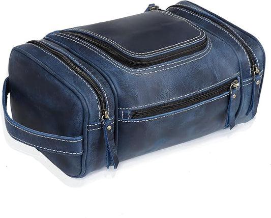 VC VINTAGE COUTURE Leather Toiletry Bag for Men Extra Large Leather Men's Toiletry Bag for Traveling Real Leather Dopp Kit for Men Leather Shaving Bag for Travel by VCVINTAGECOUTURE