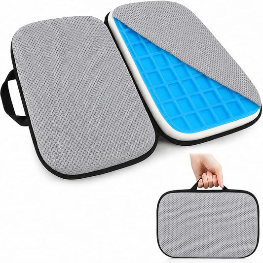 Sojoy 3 in 1 Foldable Gel Seat Cushion Featured with Memory Foam Breathable Seat Cushion for Pressure Relief (Size: 18.5“ x 15" x 2"，Gray Mesh) by Sojoy