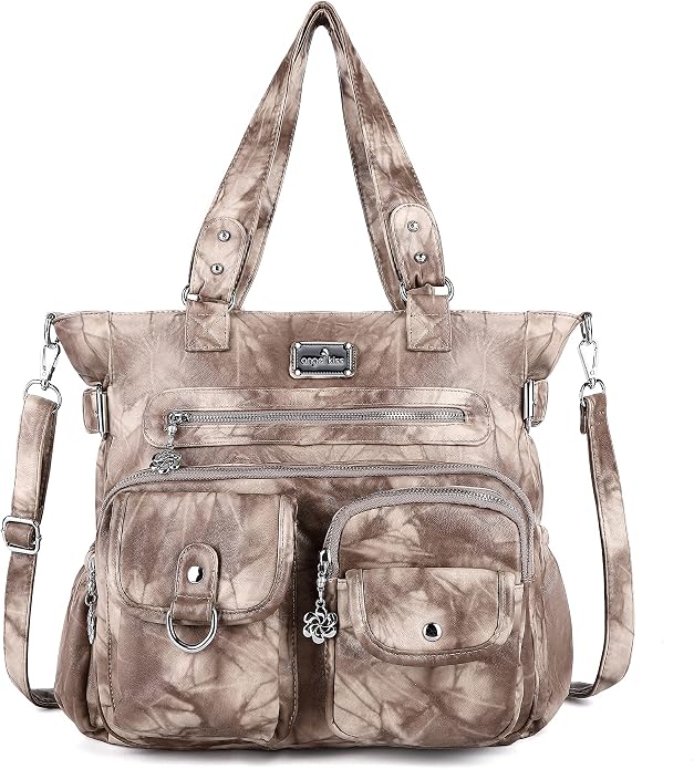 Angelkiss Purses Handbags for Women PU Tote Satchel Bags for Women Pockets Shoulder Bags… | PU by AngelKiss