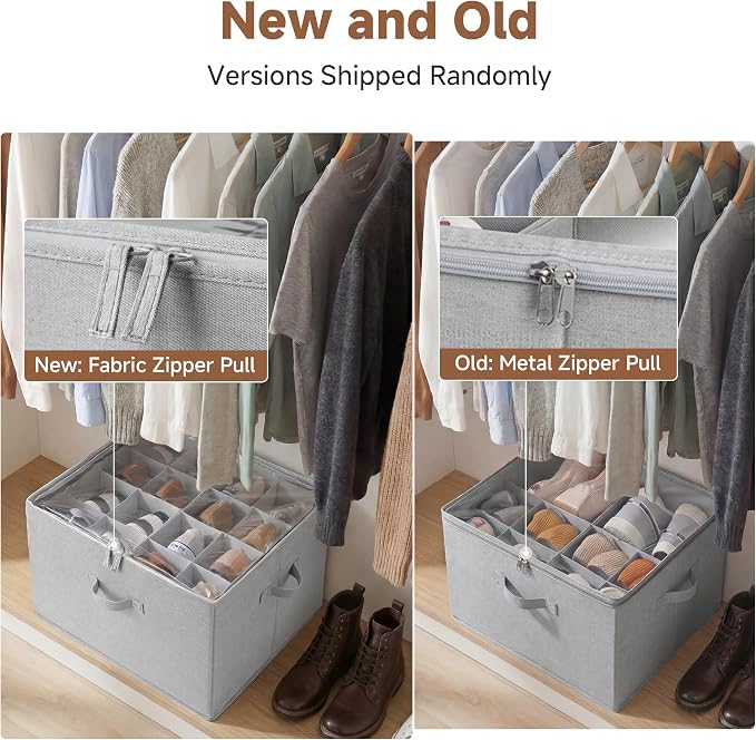 StorageWorks Shoe Organizer for Closet, Fits up to 16 Pairs, Shoe Cubby Storage Containers with Adjustable Dividers and Clear Cover, Grey - Image 9