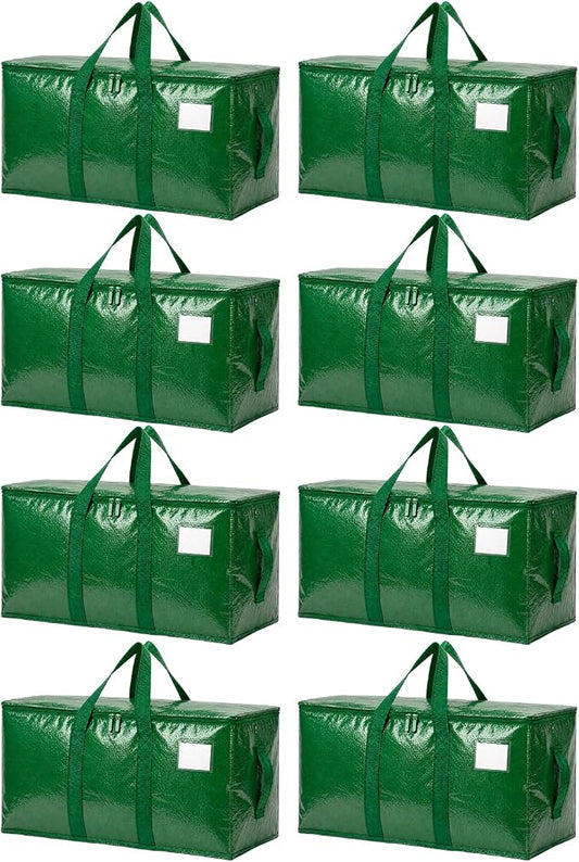 Songrey Heavy Duty Moving Bags, 8 Pack Large Storage Bags with Zipper & Handles, Waterproof Totes Bags for Clothes Packing, Moving, College Supplies, Home Organization by Unknown