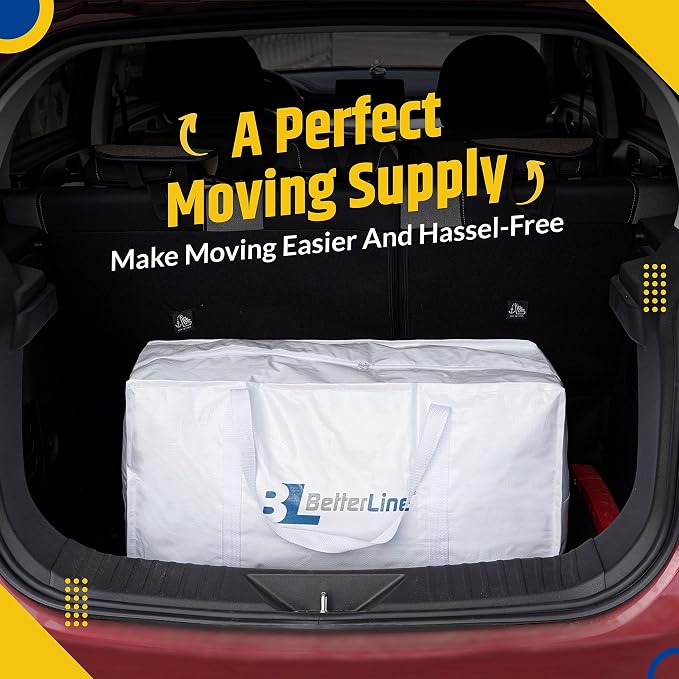 Heavy Duty Moving and Storage Bag - 29"x13"x15" Inches Tote with Reinforced Handles - Holds up to 65 lbs. - Tear and Water Resistant - Multi-Purpose and Foldable Double Zipper Polypropylene Bag - Image 6