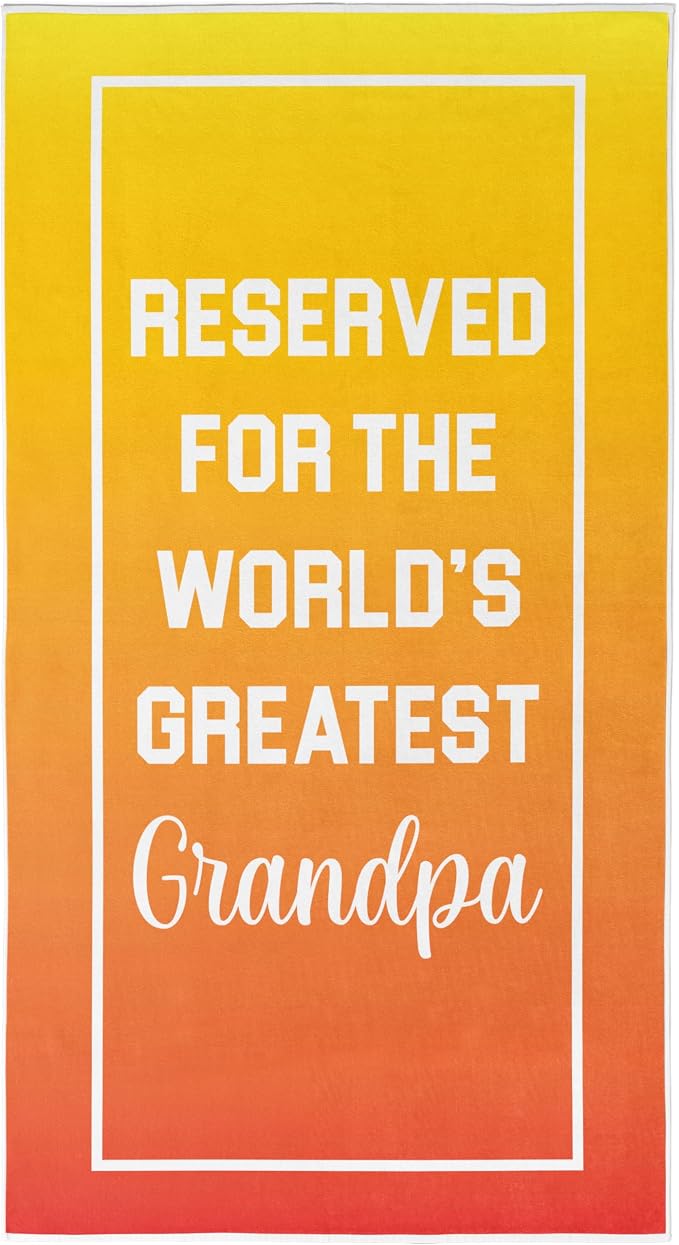 Ethisa Grandpa Beach Towel - Best Ever Summer Gift for New Grandfathers - Travel Friendly Birthday Present from Granddaughter or Grandson - Fathers Day Pool Accessory - Large 60x30 Quick Dry by Ethisa