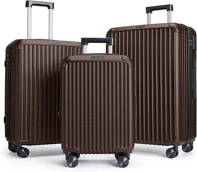 LIGHT FLIGHT 3 Piece Luggage Sets With Spinner Wheels Hardshell TSA Lock | Durability, Spinner Wheels, Hardside Lightweight, TSA Lock, Durable, PC+ABS, Mobility, by LIGHTFLIGHT