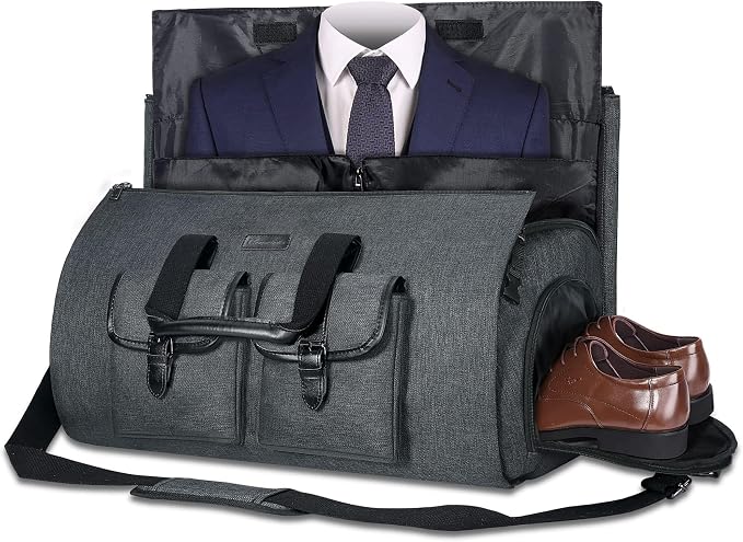 UNIQUEBELLA Travel Garment Duffel Bag, 45L Carry on Suit Bag for Men Convertible Foldable Weekend Bag with Shoe Compartment by UNIQUEBELLA