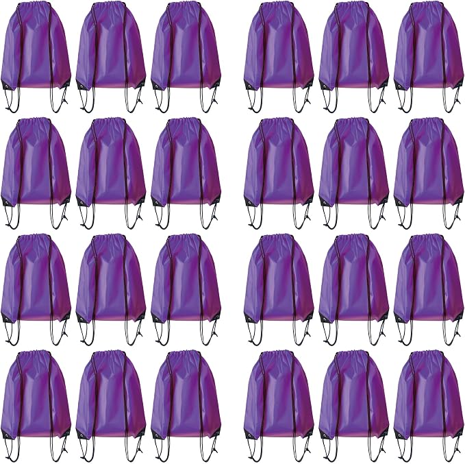 Drawstring Backpack Bulk 24Pcs Draw String Backpack Bags DIY Gym Sports Traveling Yoga Cinch Bag Sackpack Drawstring(purple) by Unknown