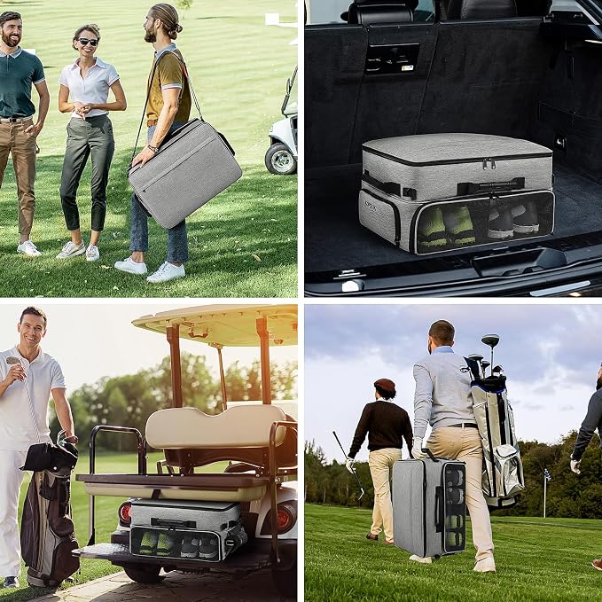 Extra Large Golf Trunk Organizer, Golf Gifts for Men Golfers, 20"x 14"x 10" 2 Layer Golf Trunk Organizer for Car, Water-resistant with Ventilated Compartment for 2 Pair Shoes and More Golf Accessories - Image 6
