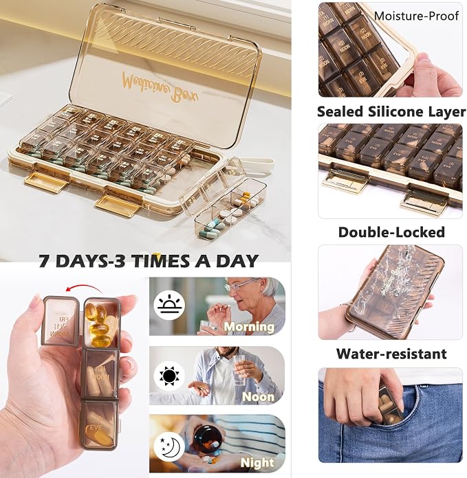 BAGSFY Travel Medicine Bag Organizer with 7-Day Pill Organizer, AM & PM Pill Box, Medication Storage, First Aid Kit Case - Image 5