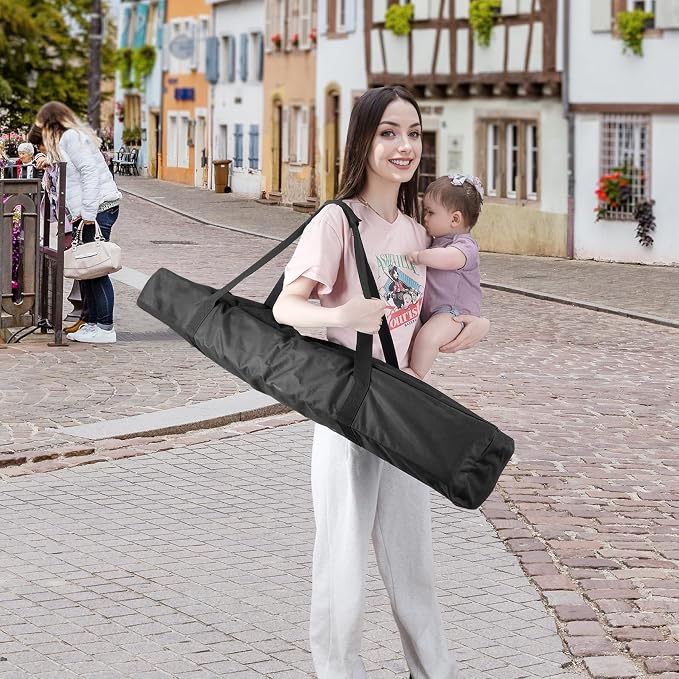 COOLBEBE 45 Inch Tripod Carrying Case - 45x7x7 Inch Storage Bag for Light Stands, Fishing Rods, Tent Poles, and Camera Gear, Water Resistant, Black - Image 8