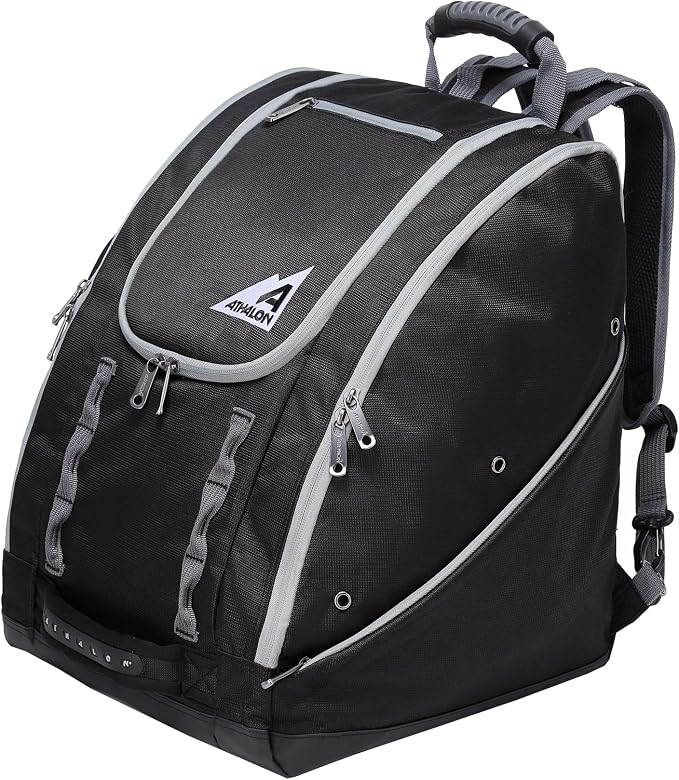 Athalon Everything Ski Boot Bag Gear Pack with Ventilated Boot Compartments, Waterproof Bottom, Hideaway Helmet Sling, 58.5 Liter Capacity by Athalon+Sportgear%2C+Inc.