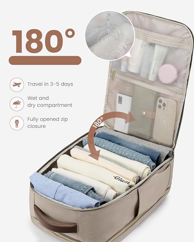 LOVEVOOK 50L Travel Backpack for Women & Men - 18 Inch Carry On Backpack & Personal Item Backpack for Airlines, Spacious and Durable Design, with 3 Packing Cubes - Image 6