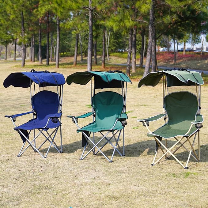 VTOY Portable Camping Chair with Canopy - Folding Chair with Canopy, Durable 600D Oxford Canopy Chair for Camping, Beach, Picnics, Fishing & Sports - Image 8