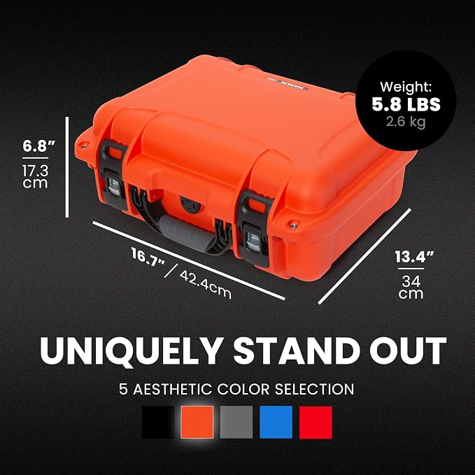 NANUK 920 Hard Case – Waterproof Travel Hard Case with Customizable Cubed Foam, 16.7” x 13.4” x 6.8”, Dustproof & Impact-Resistant, Airline Carry-On Approved – Orange - Image 5