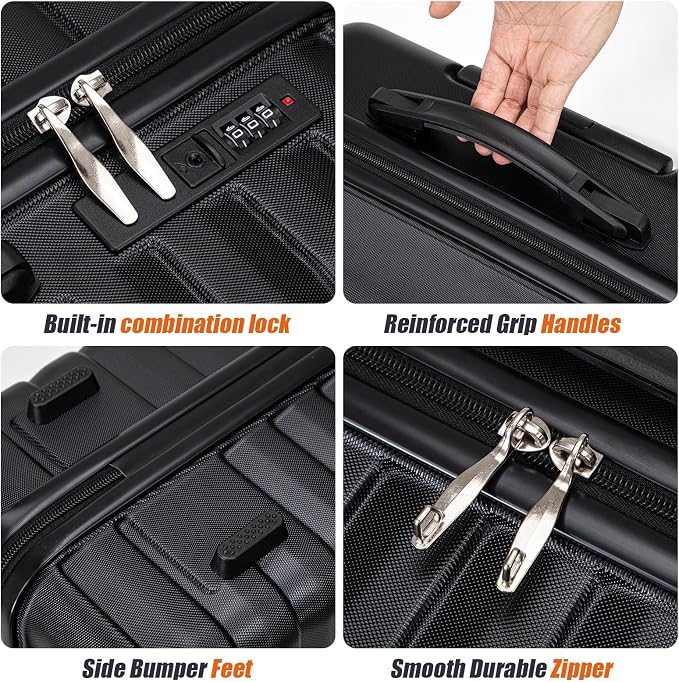 Cosbarn Luggage Sets 5 Piece Suitcases with Wheels, Suitcase Set ABS Hard Case Luggage with Spinner Wheels Durable Travel Luggage - Image 4