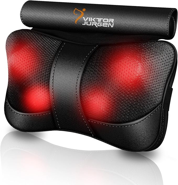 VIKTOR JURGEN Mothers Day Back Massager Kneading for Neck, Shoulder and Foot, Shiatsu Massage Pillow with Heat, Relaxation Gifts for Women/Men/Dad/Mom/Christmas/Fathers Day