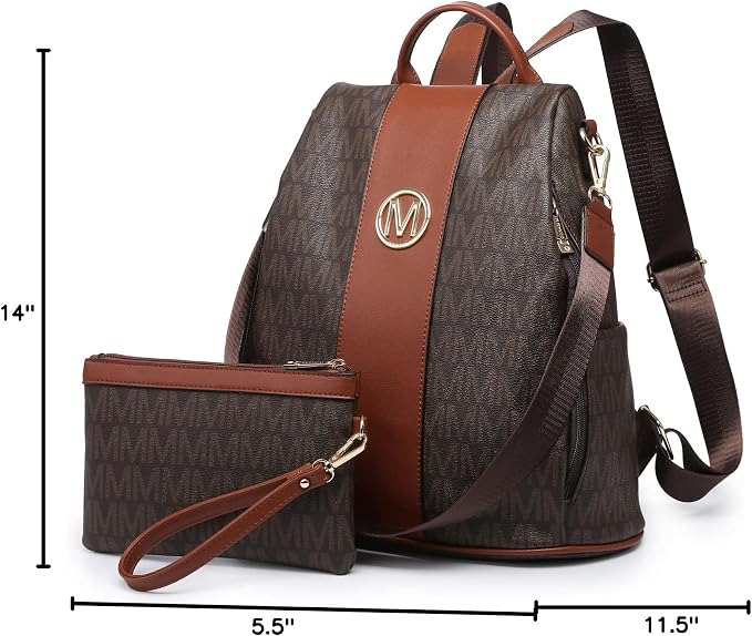 Women Fashion Backpack Purse Multi Pockets Anti-Theft Rucksack Travel Shoulder Bag Handbag - Image 10