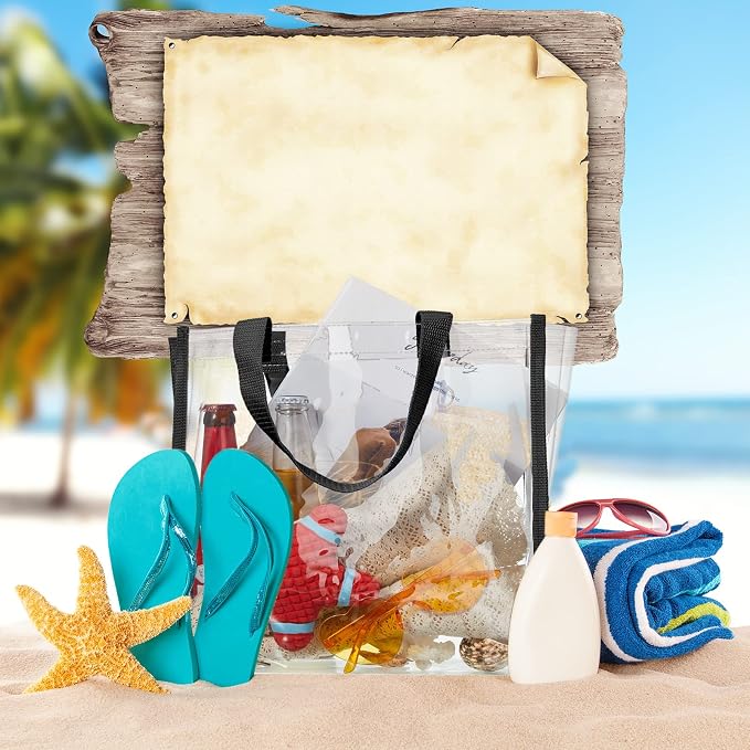 Saintrygo 20 Pack Clear Tote Bags Bulk 12 x 12 x 6 PVC Plastic Tote Bag with Handles for Stadium Work Beach Sports(Mixed Color) - Image 3